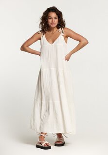 Длинное платье струйного течения белого цвета Shiwi