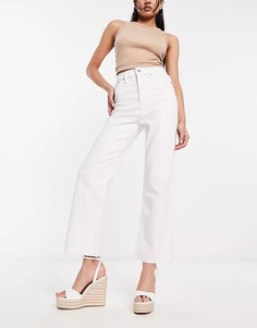 Джинсы ASOS DESIGN Cropped Easy Straight, белый