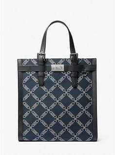 Сумка Michael Kors Hudson Empire Logo Jacquard Tote, темно-синий