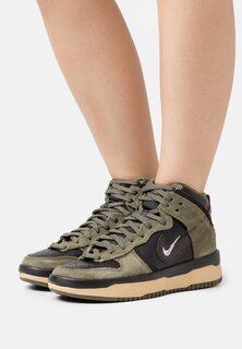Высокие кроссовки Nike Wmns Dunk High Up, оливковый / серый