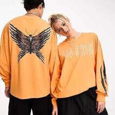 Лонгслив Collusion Unisex License With Lil Skies Print In Orange, оранжевый