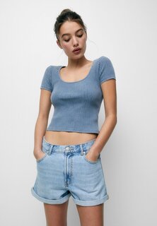 Джинсовые шорты PULL&amp;BEAR, синий