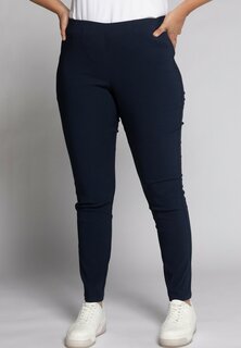 Брюки Ulla Popken Plus Size Bengaline Slim Leg, завязками dunkelblau