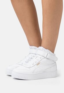 Высокие кроссовки Puma Carina Street Mid, белый/золотой