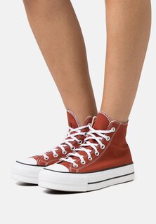 Высокие кроссовки Converse Chuck Taylor All Star Lift Platform Seasonal Color, ритуальный красный / белый