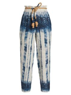 Raiz - Льняные брюки R23 Cap с поясом Beatriz Camacho, синий