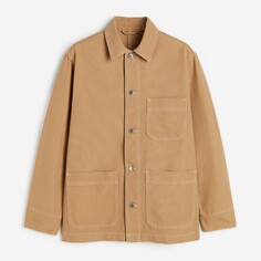 Куртка-рубашка H&amp;M Regular Fit Cotton Canvas, бежевый H&M