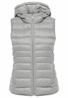 Жилет ONLY Onlnewtahoe Hood Waistcoat, серебристый