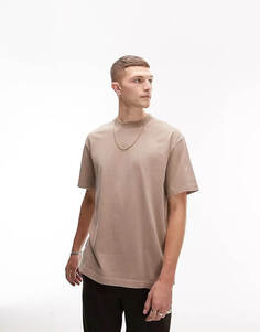 Футболка Topman Oversized Fit, бежевый