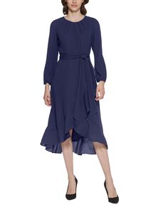 Миниатюрное платье хай-лоу с оборками Jessica Howard, синий