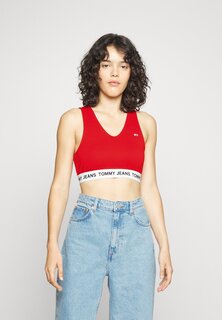 Топ Tommy Jeans, темно-малиновый