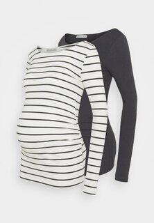 Рубашка с длинным рукавом Anna Field, темно-серый/белый