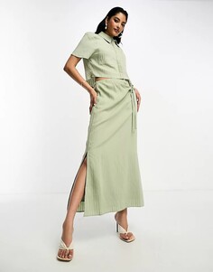 Нежно-зеленая юбка миди с вырезами NA-KD co-ord, нежно-зеленый