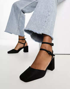 Туфли ASOS DESIGN Saffy Block Heeled Mid, черный