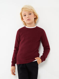 Классический трикотажный свитер для мальчиков с круглым вырезом и длинными рукавами Southblue