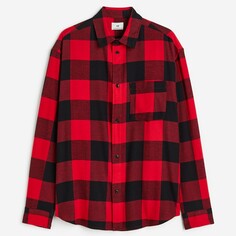 Рубашка H&amp;M Relaxed Fit Flannel, красный H&M