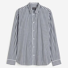 Рубашка H&amp;M Regular Fit Poplin, темно-синий H&M