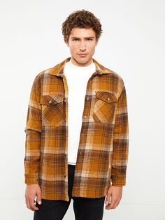 Комфортная мужская куртка-рубашка с длинным рукавом и длинным рукавом LCW Casual