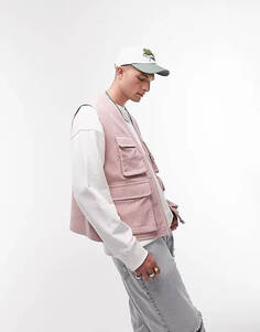 Жилет Topman Cord Pocket, светло-розовый