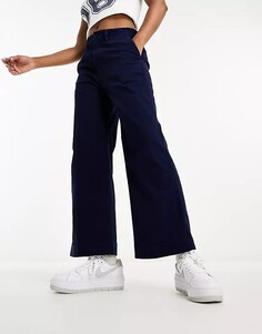 Темно-синие укороченные широкие брюки чинос с плоским передом Polo Ralph Lauren, темно-синий