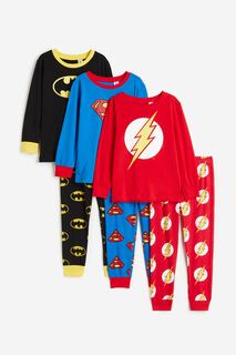 3 пижамы с принтом H&amp;M Justice League, синий H&M