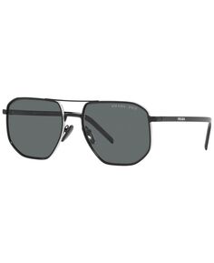 Мужские поляризованные солнцезащитные очки, 57 PRADA, черный
