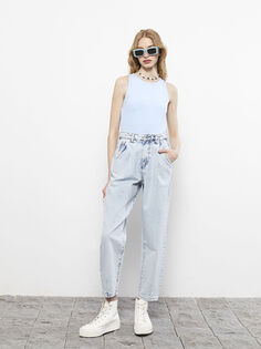 Женские джинсы с высокой талией и карманами с высокой талией Xside