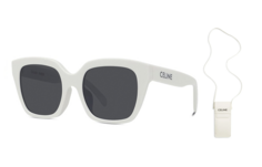 Солнцезащитные очки CELINE в квадратной оправе, белые