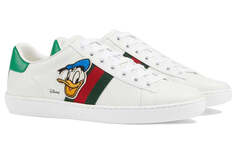 Кроссовки Disney x GUCCI Ace Дональд Дак, белый/зеленый/красный