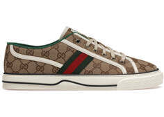 Кроссовки Gucci Tennis 1977 GG, коричневый/зеленый/красный