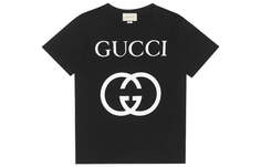 Футболка Gucci Oversize с логотипом Interlocking G, черный/белый
