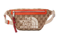 Сумка Gucci x The North Face поясная, коричневый/оранжевый