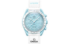 Часы Swatch x Omega Bioceramic Moonswatch Mission to Uranus, бледно - голубой Salomon