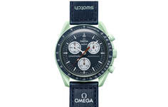 Часы Swatch x Omega Bioceramic Moonswatch Mission to Earth, тёмно - синий Salomon