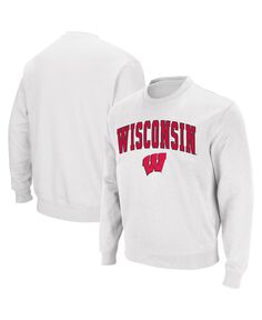 Мужская белая толстовка с круглым вырезом и логотипом wisconsin badgers arch &amp; logo Colosseum, белый