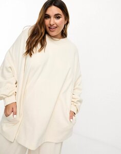 Свитшот Asos Edition Curve Premium Textured Jersey, кремовый