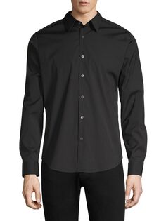 Поплиновая рубашка с длинными рукавами Sylvain Wealth Theory, черный
