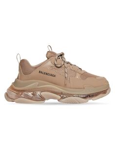 Кроссовки Triple S с прозрачной подошвой Balenciaga, коричневый