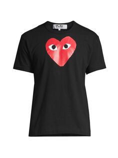 Футболка с графическим логотипом Signature Comme des Garçons PLAY, черный