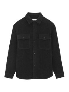 Верхняя рубашка из шерсти Saint Laurent, черный