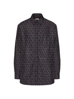 Куртка-рубашка из нейлона с принтом Toile Iconographe Valentino, черный