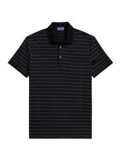 Жаккардовая рубашка-поло в полоску Ralph Lauren Purple Label, черный
