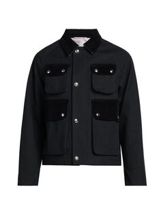 Укороченная джинсовая куртка Thom Browne, черный