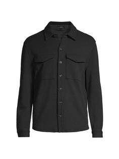Куртка-рубашка из смесового хлопка Vince, черный