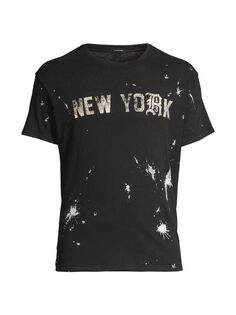 Футболка New York Boy Splatter R13, черный