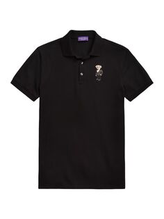 Рубашка поло с медведем Ralph Lauren Purple Label, черный