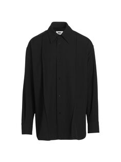 Свободная рубашка со складками на пуговицах MM6 Maison Margiela, черный