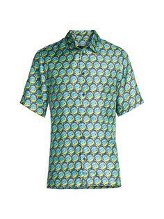 Рубашка с принтом дельфинов и рыб Botter, зеленый