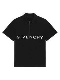 Рубашка поло на молнии Archetype из хлопка Givenchy, черный