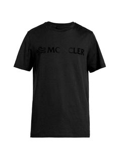 Трикотажная футболка с логотипом Moncler, черный